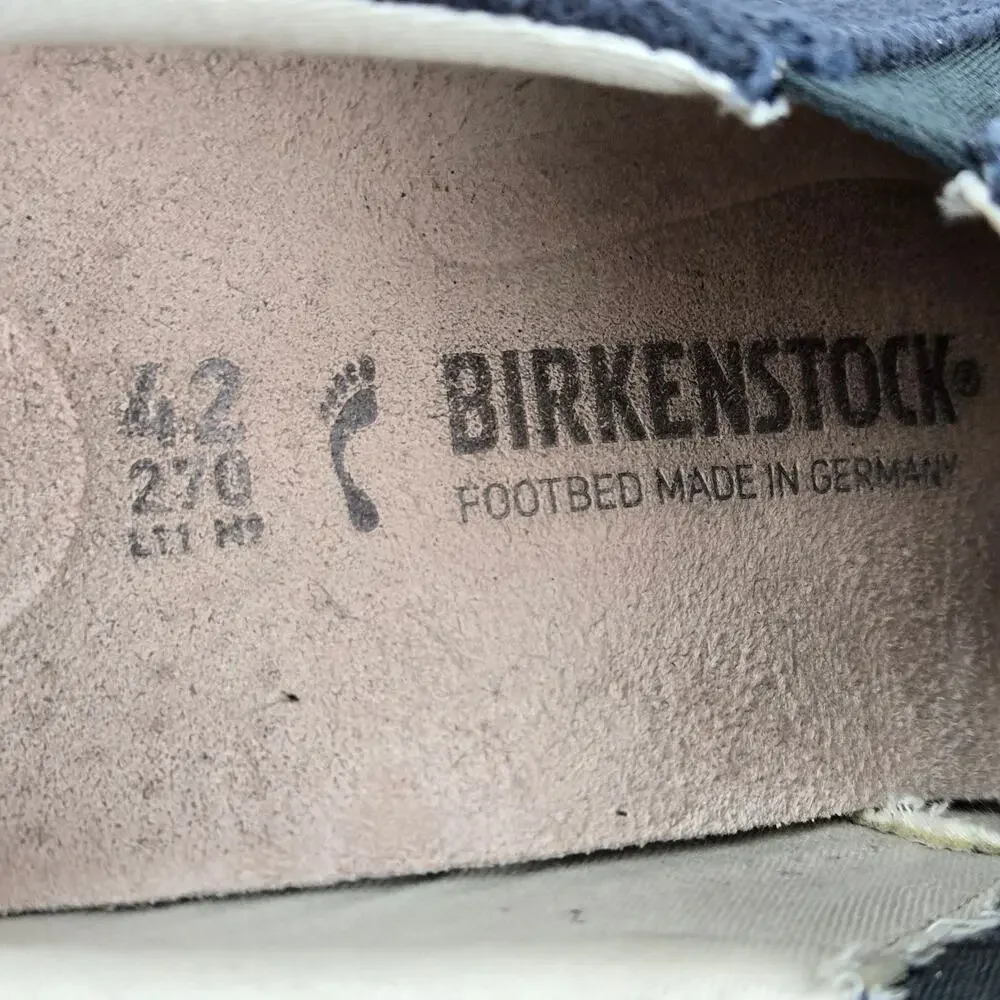 Birkenstock Womens 42 Oswego Midnight Blue Canvas Suede Slip On Daily Sneaker